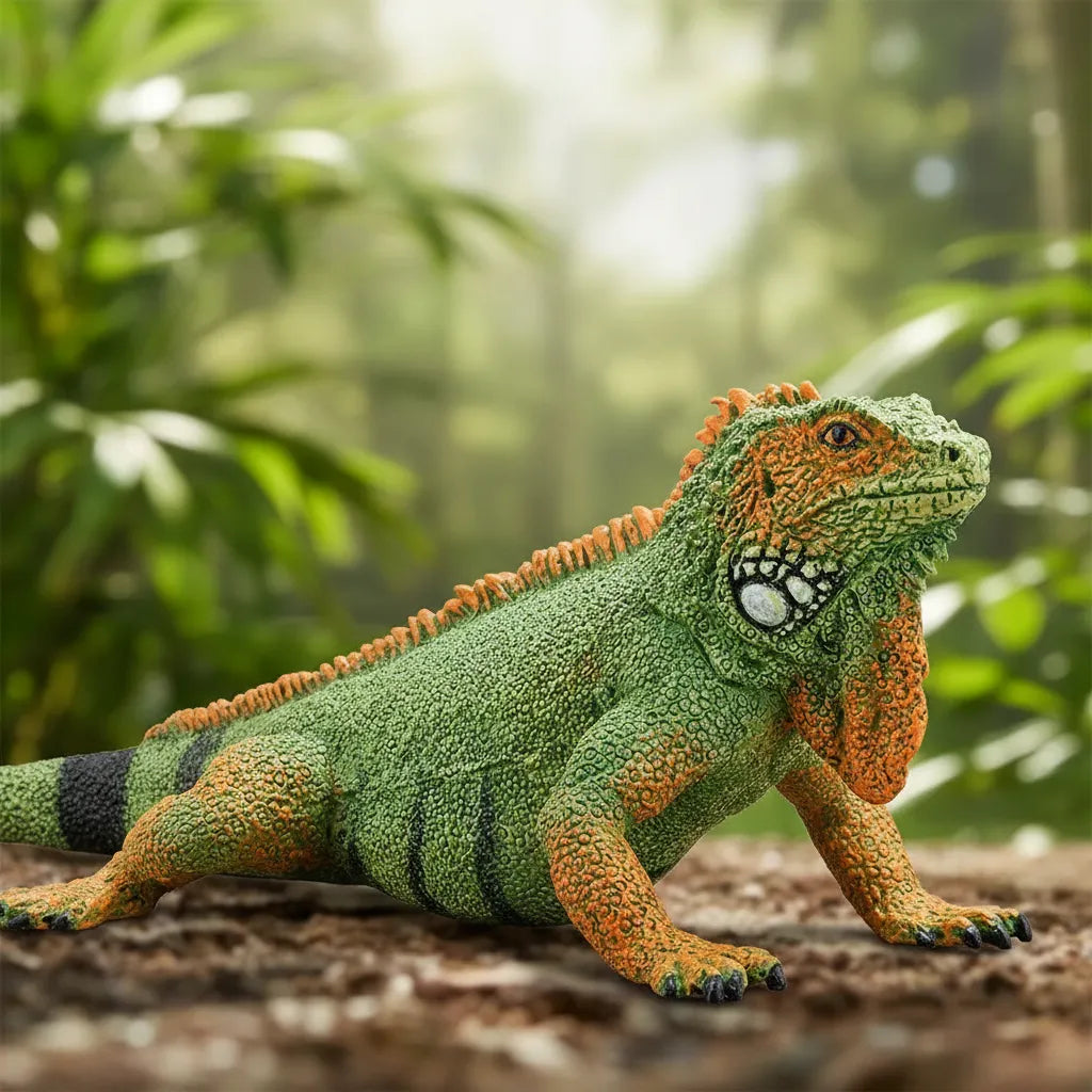 Figura Coleccionable Iguana Pintada A Mano Papo