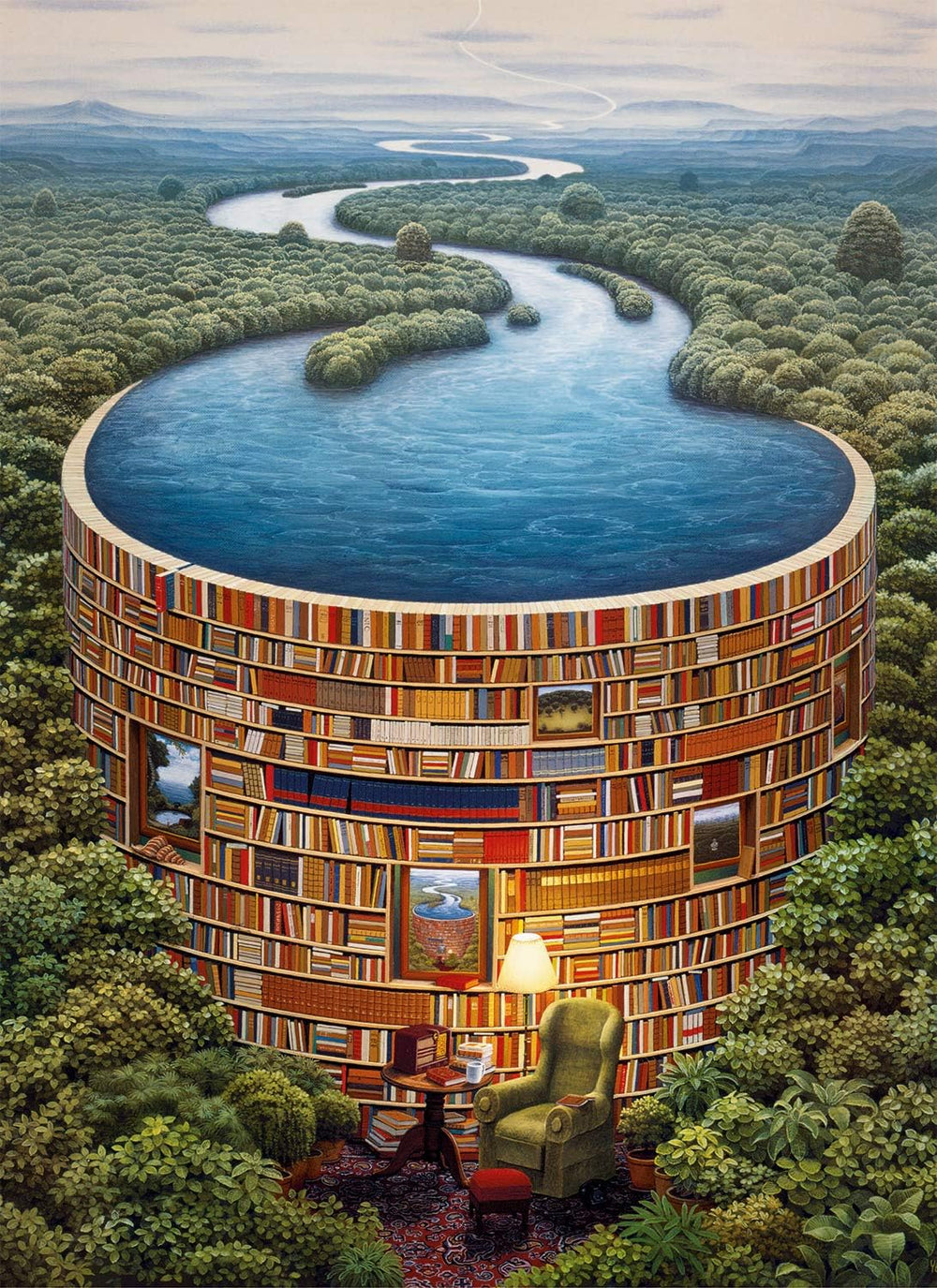 Rompecabezas  1000 Piezas Paisaje De Libros Mágico