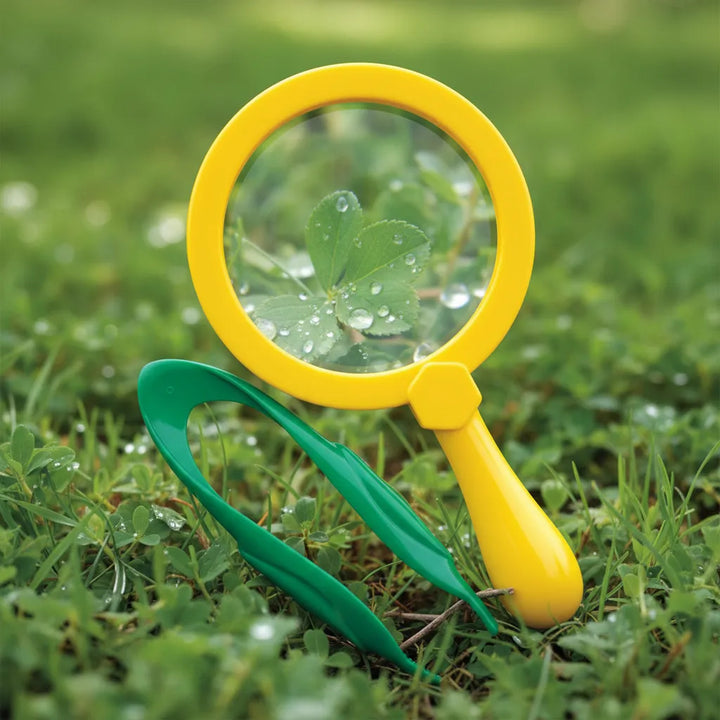 Pinza Sensorial y Lupa Amarillo Para Niños niñas