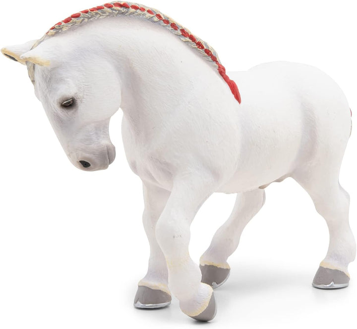 Figura Caballo Percherón Pintada A Mano