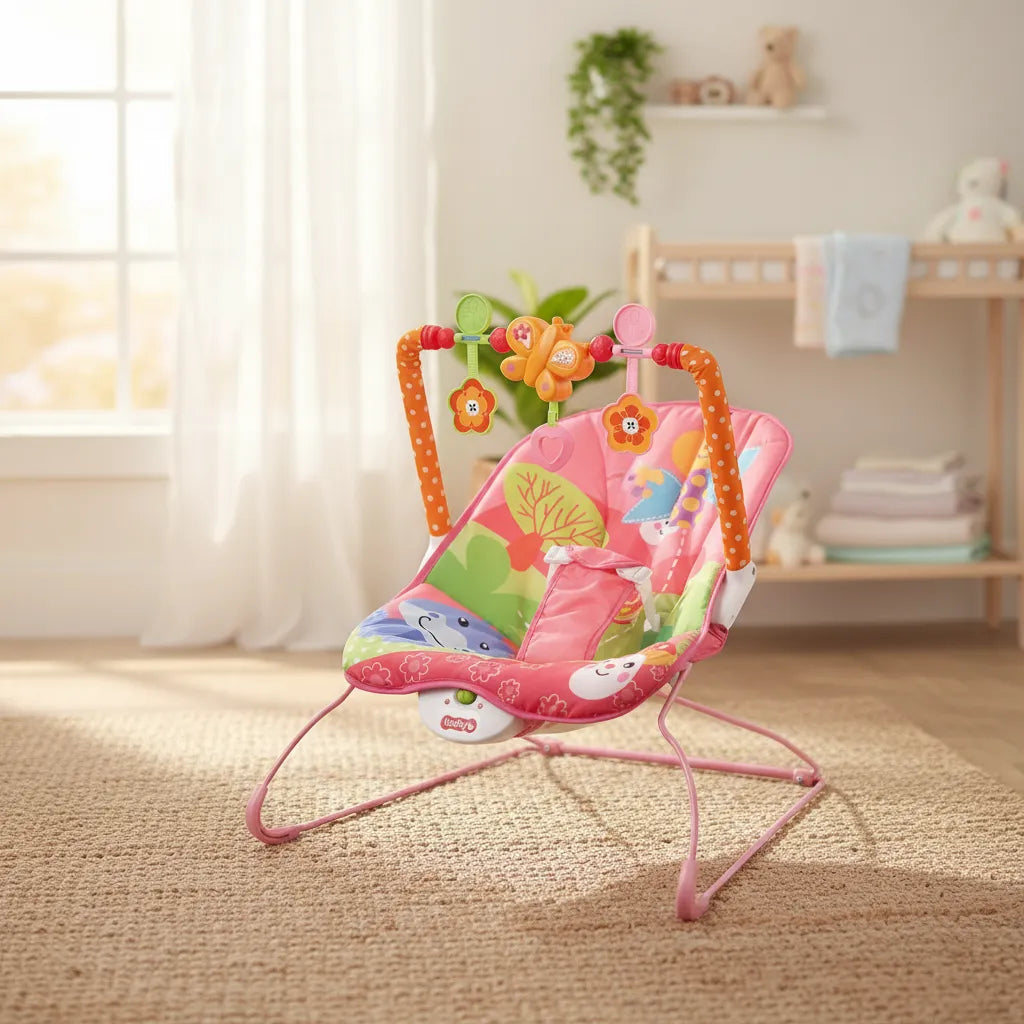 Silla Nido Rosada Con Vibración  Para Bebe