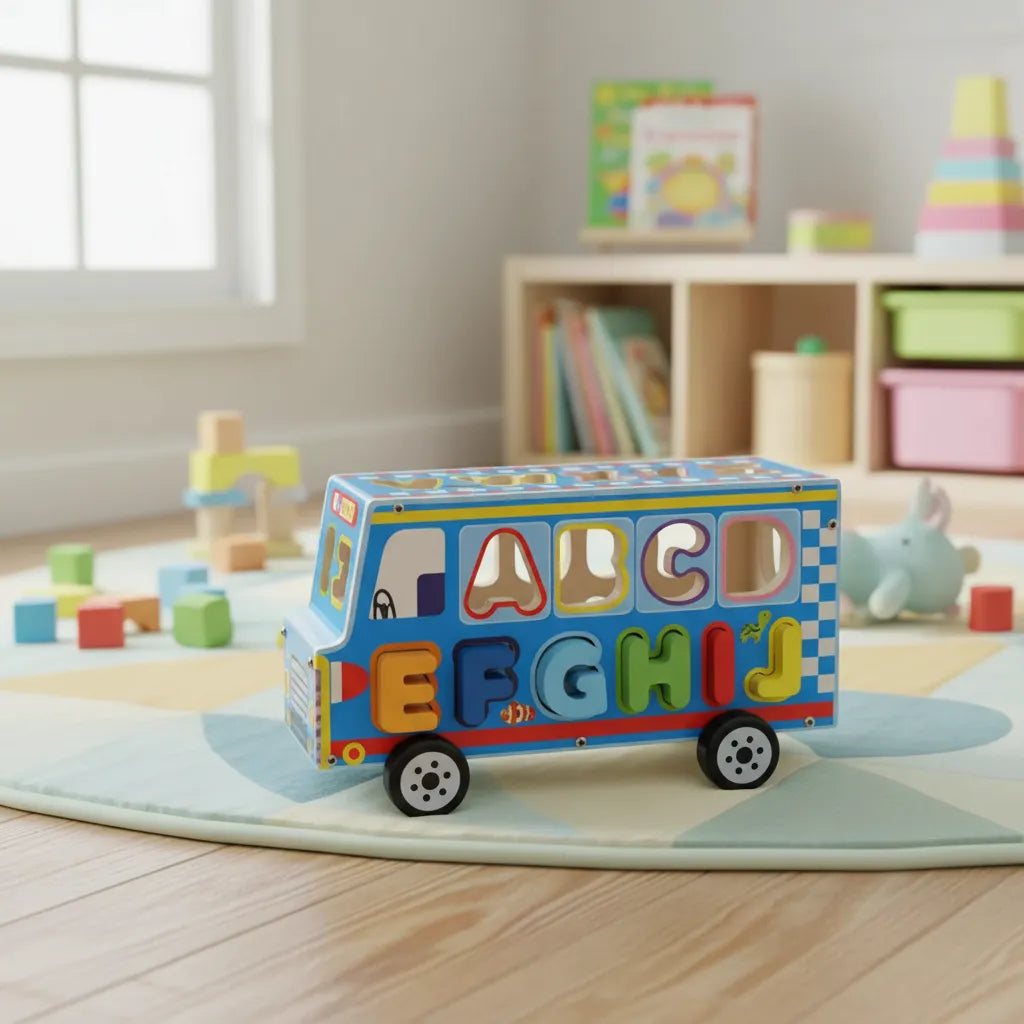 Bus Multifuncional Para Encajar En Madera Para Niños