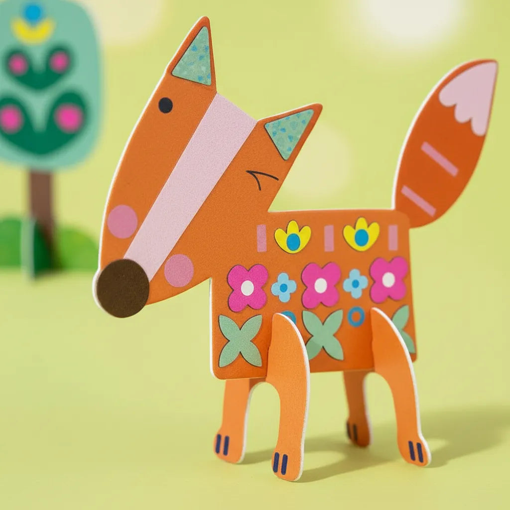 Set De Arte Y Manualidades Animales Del Jardin Con Stickers