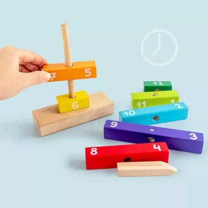 Juguete Didáctico Reloj De Madera para Niños