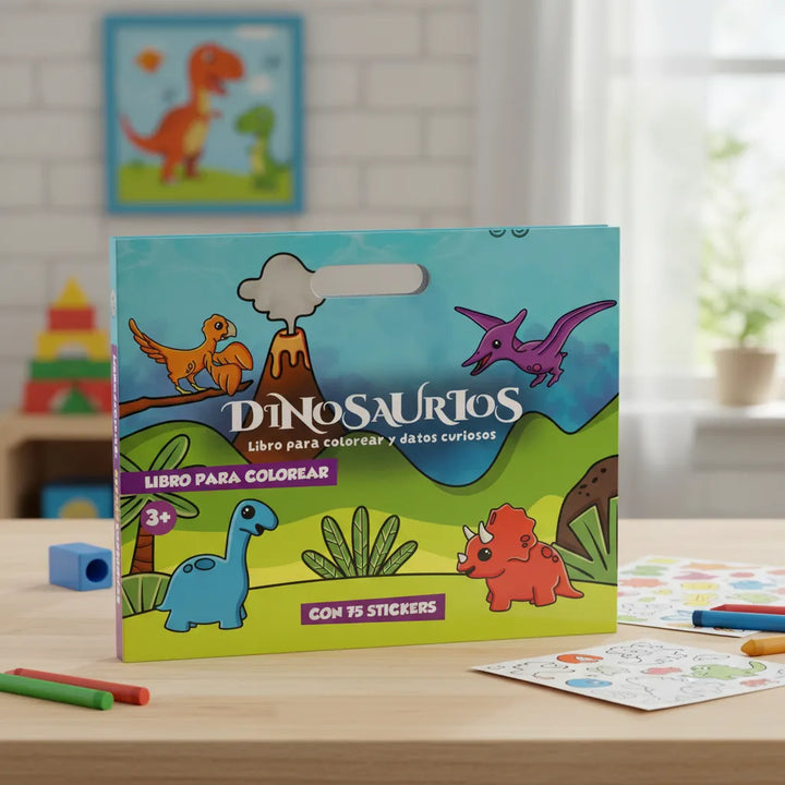 Libro Para Colorear Con Sticker Dinosaurios Para Niños
