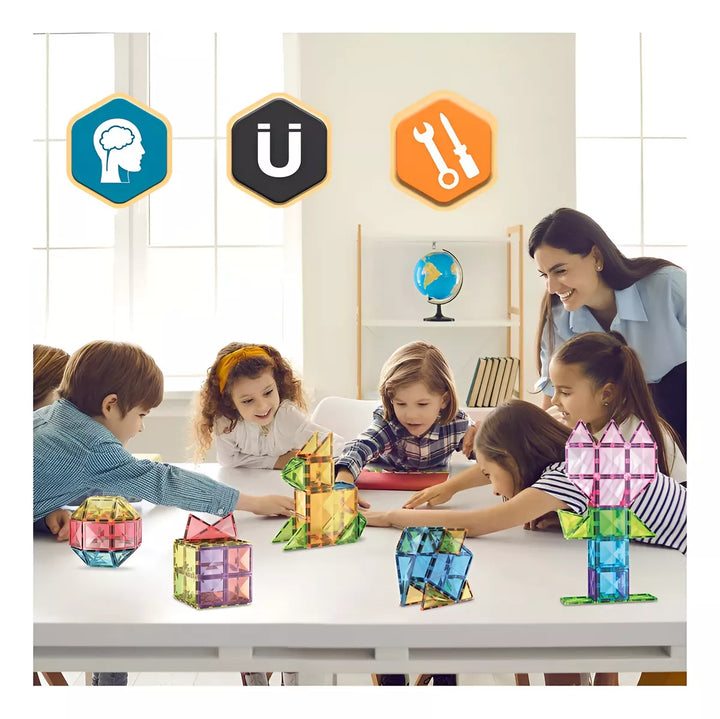 Juegos De Construcción Magnéticos 80 Piezas Niños