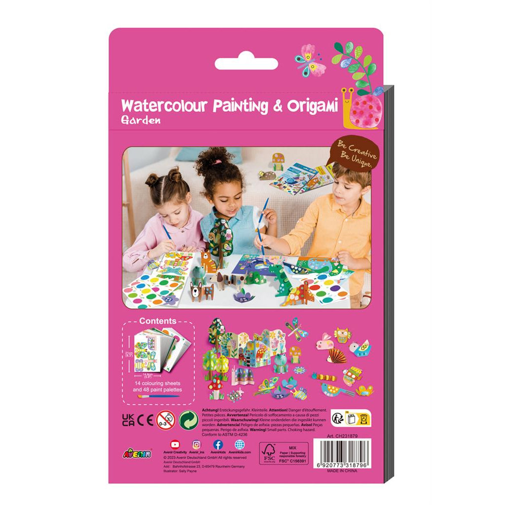 Set  Acuarela Y Origami Del Jardín Para Niños