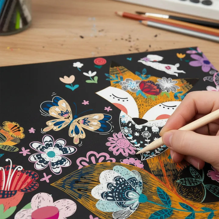 Set De Arte Y Manualidades Libro Para Raspar Jardin Secreto