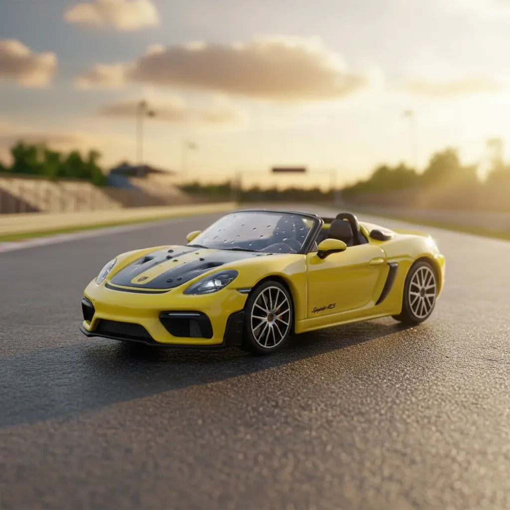 Carro A Escala Bburago 1:45 Porshe 718 Spyder Rs Amarillo