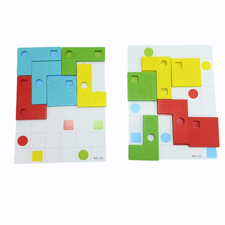 Juego Bloques Geométricos En Madera Para Niños