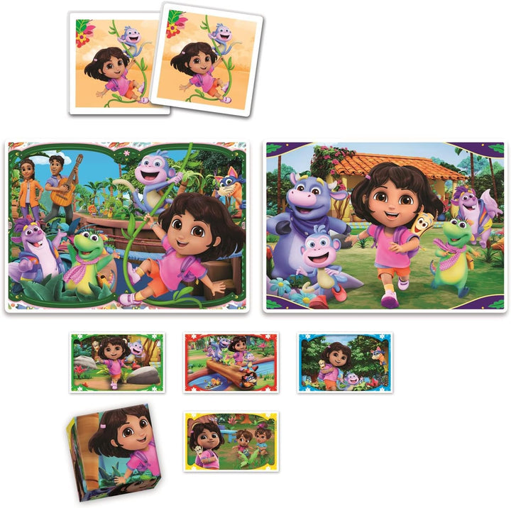 Juego 4 En 1 Dora La Exploradora Memoria Para Niños Niñas