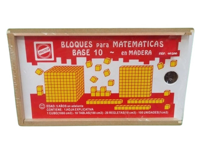 Juego Bloques Matemáticas Base 10 En Madera Niños
