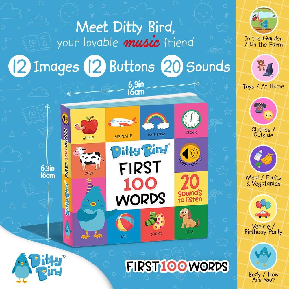 Libro Interactivo First 100 Words Sonidos Niños