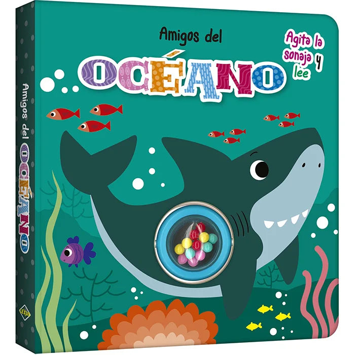 Libro Didáctico Amigos Del Océano Con Sonajero Para Niños