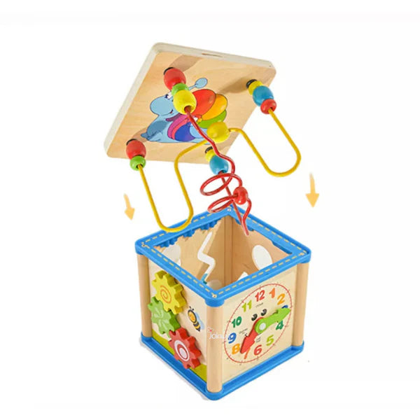 Juguete Cubo Didáctico Multifuncional En Madera Para Niños