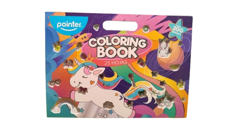 Libro Colorear Con 200 Stickers unicornio Niños