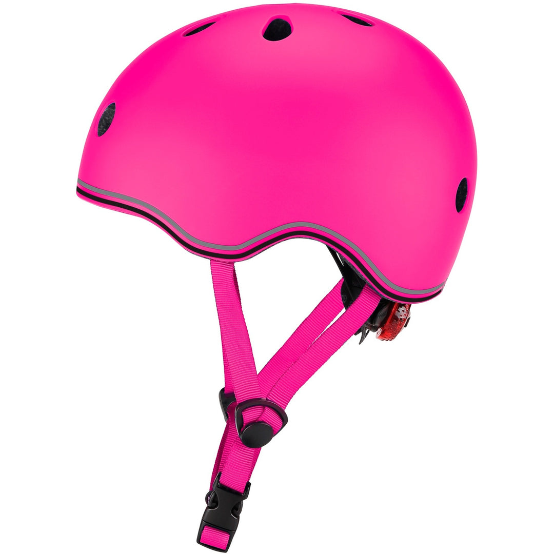 Casco Protector Niños Con Luz Led Ajustable rosado