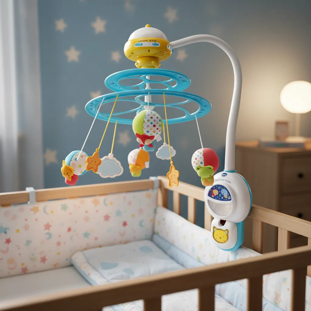 Móvil  Bebé Noche Estrellitas Luces Y Sonido