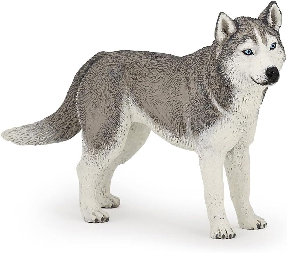 Figura Coleccionable Perro Husky Pintada A Mano papo