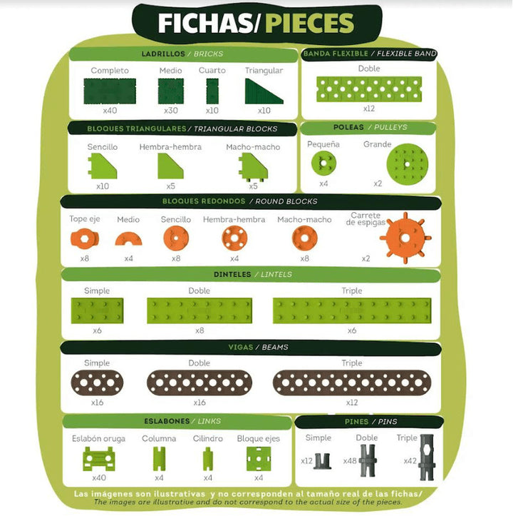 Juego De Construcción Fauna Rana Y Palma Niños