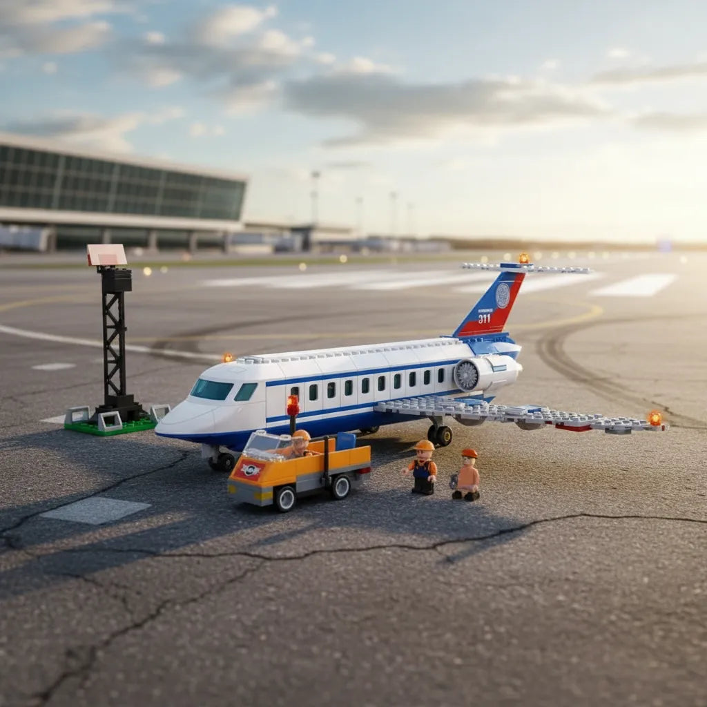 Juego De Construccion Tipo Lego Avion Aeropuerto