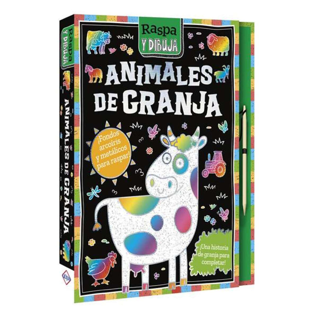 Libro Infantil Raspa Y Dibuja amigos de la granja