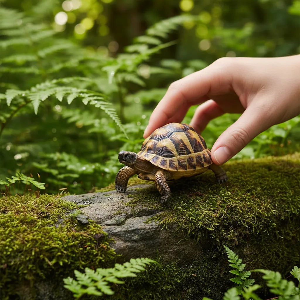 Figura Coleccionable Tortuga Hermann Pintado A Mano Papo