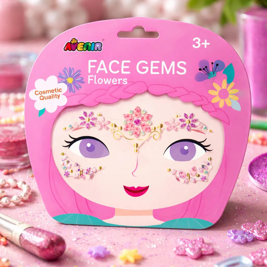 Set De Arte y Manualidades Gemas Para El Rostro Flores