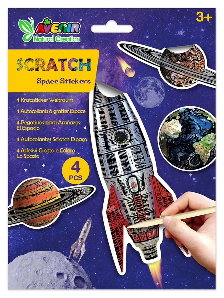 Juego Stickers Espacio Para Rascar Niños