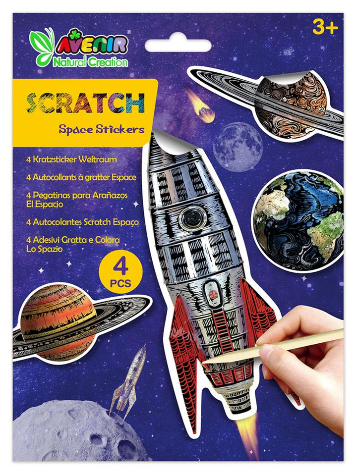Juego Stickers Espacio Para Rascar Niños