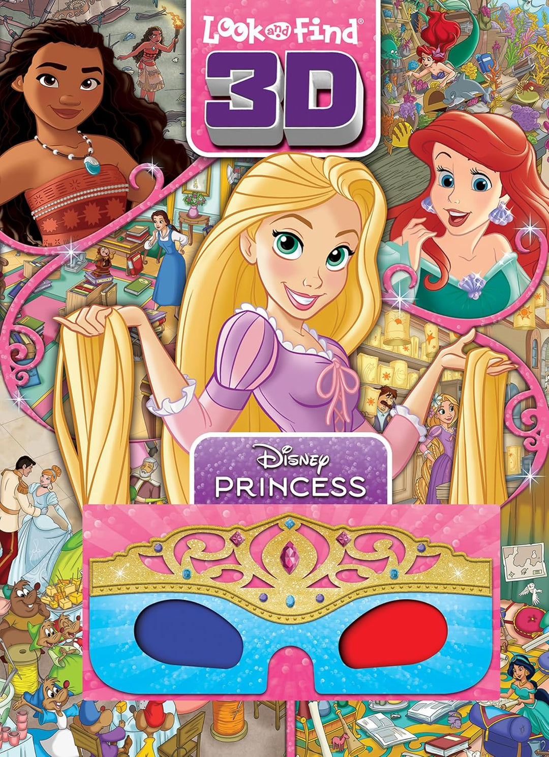 Libro Didáctico Busca Y Encuentra Princesas 3d Para Niños