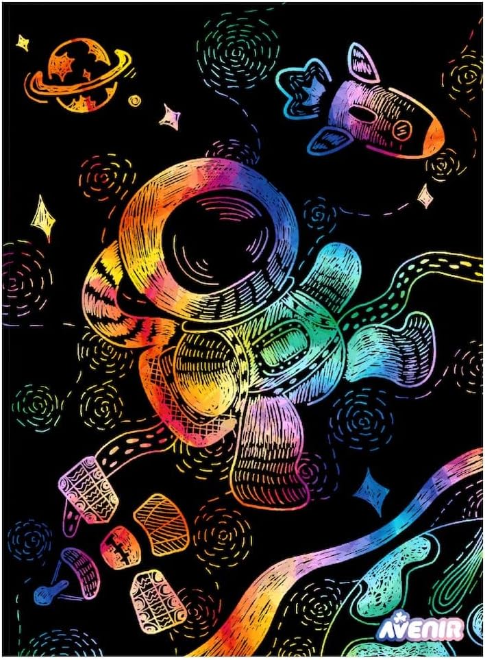 Juego De Arte Rasca Y Pinta Espacio Niños