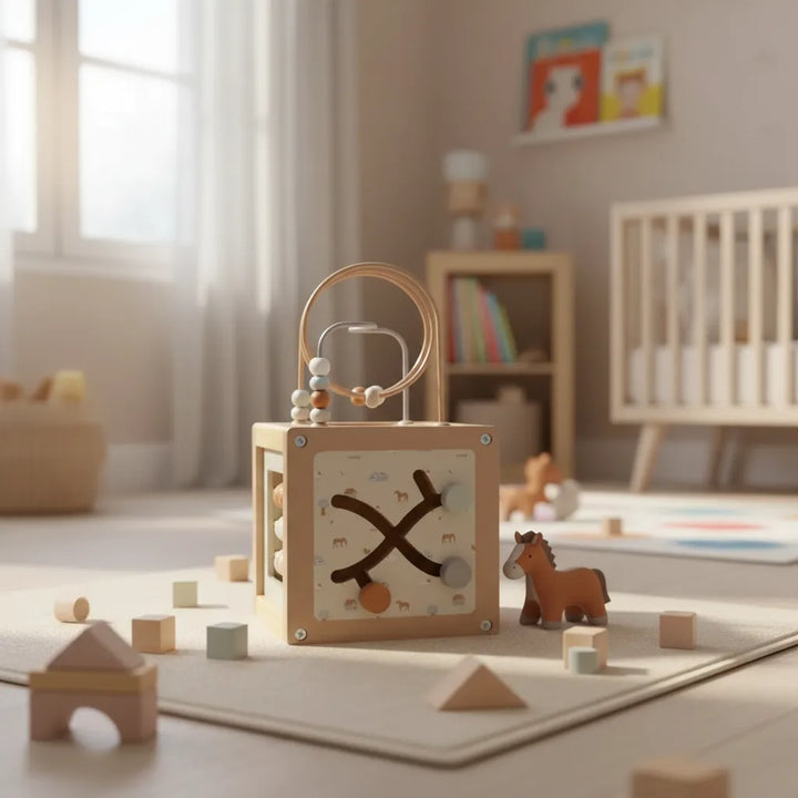 Cubo Didáctico De Actividades De Madera Para Niños
