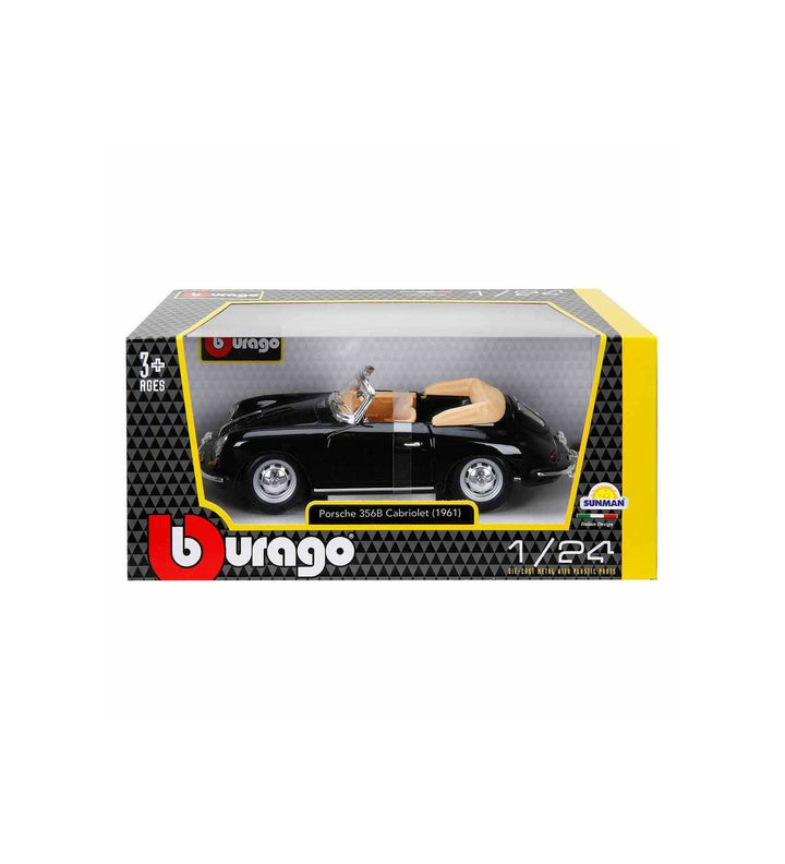 Carro A Escala 1/24 Porsche 356b Cabriolet Negro