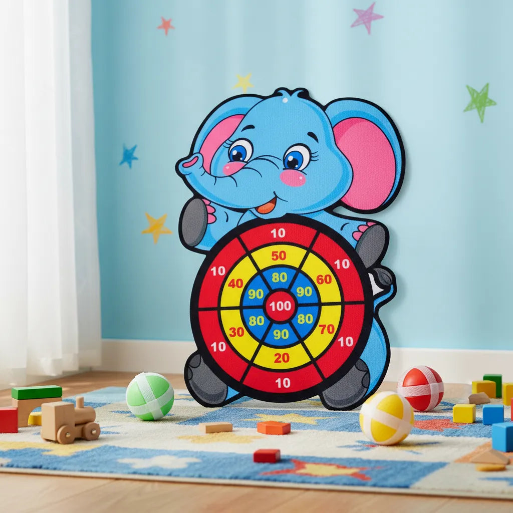 Juego Divertido Elefante Dardos Velcro Para Niños