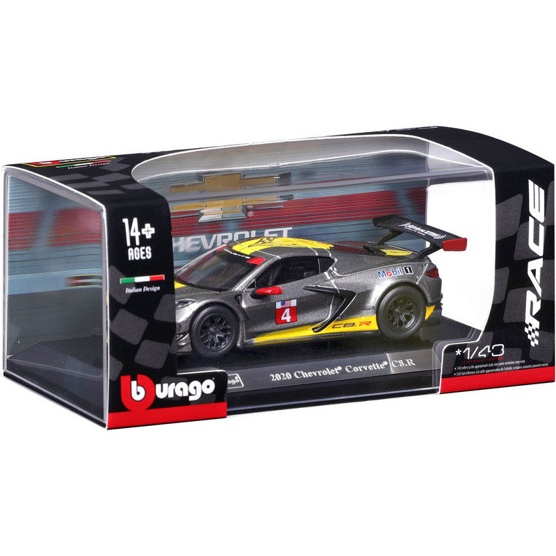 Carro Escala Bburago 1:43 Race 2020 Chevrolet Corvette C8r