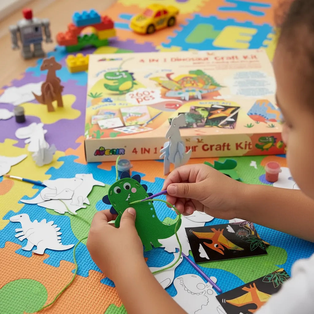Set De Arte Y Manualidades 4 En 1 Dinosaurios