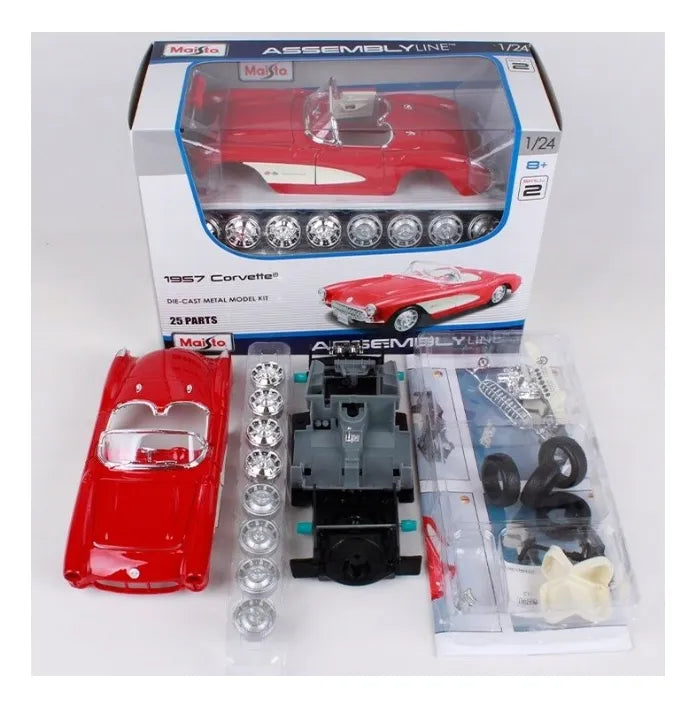 Carro A Escala 1/24 Chevrolet Corvette 1957 Para Armar