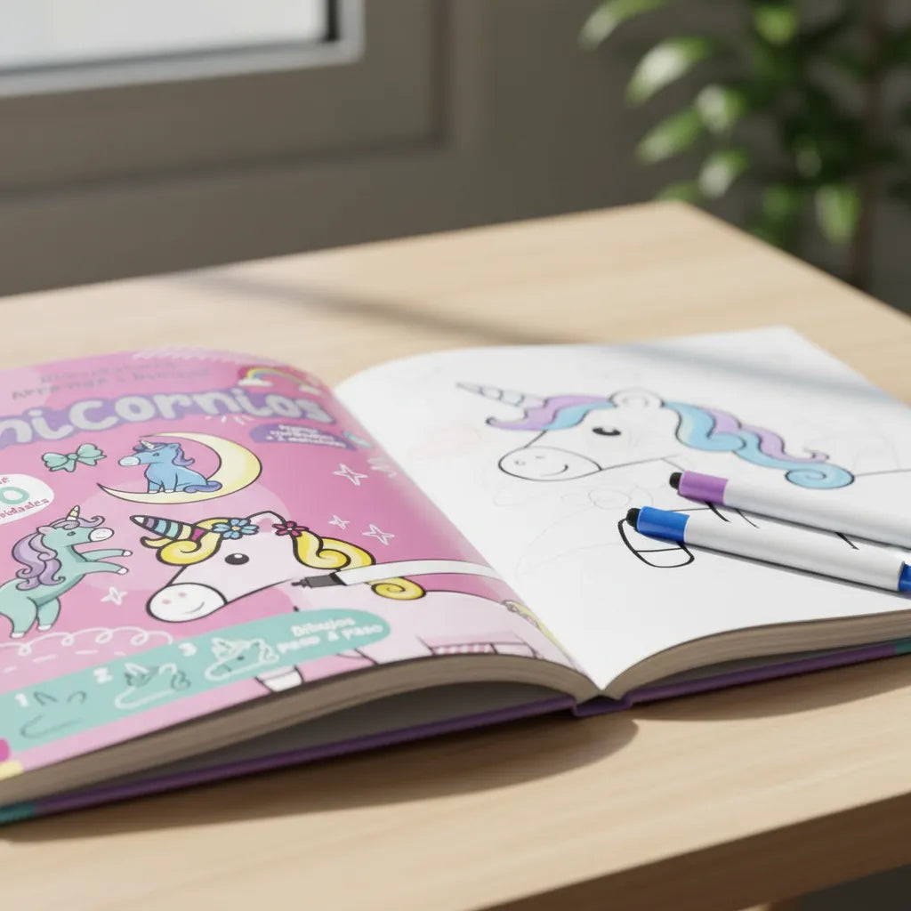 Libro Borrable Aprende A Dibujar Unicornios Para Niños