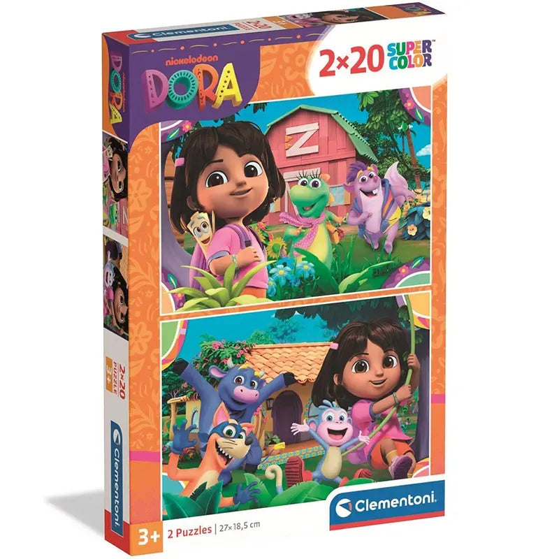 Rompecabezas 2 X 20 Piezas Dora Clementoni Para Niños
