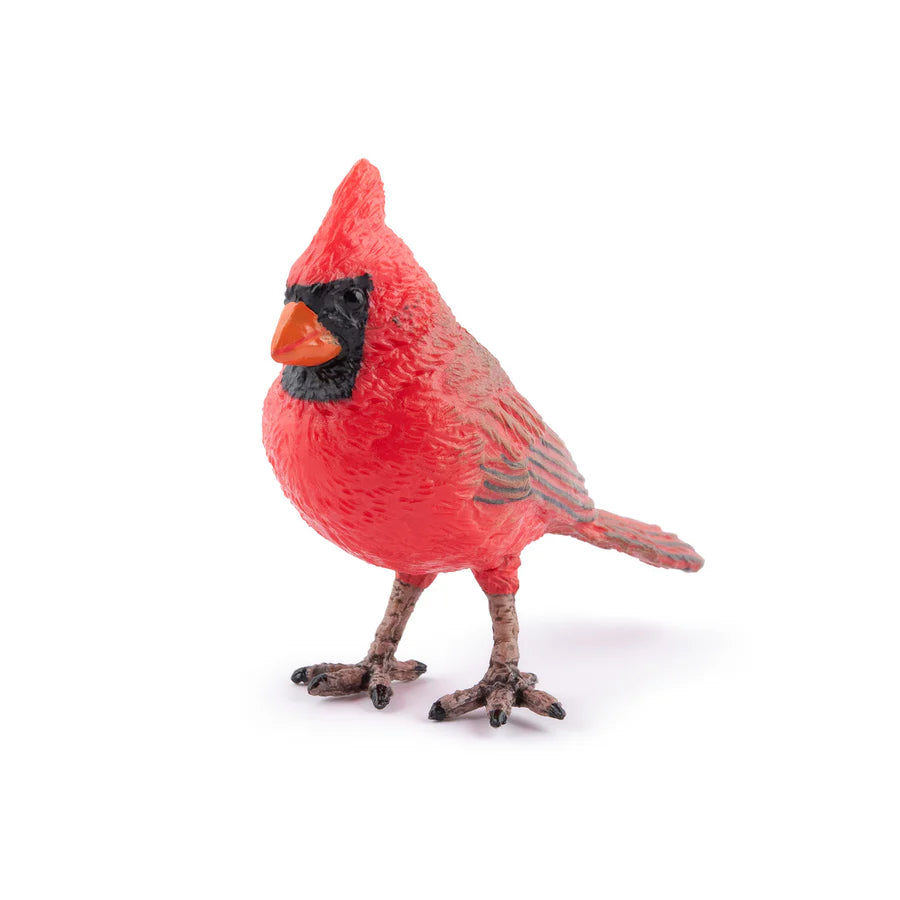 Figura Pájaro Cardenal Rojo Pintada A Mano Papo