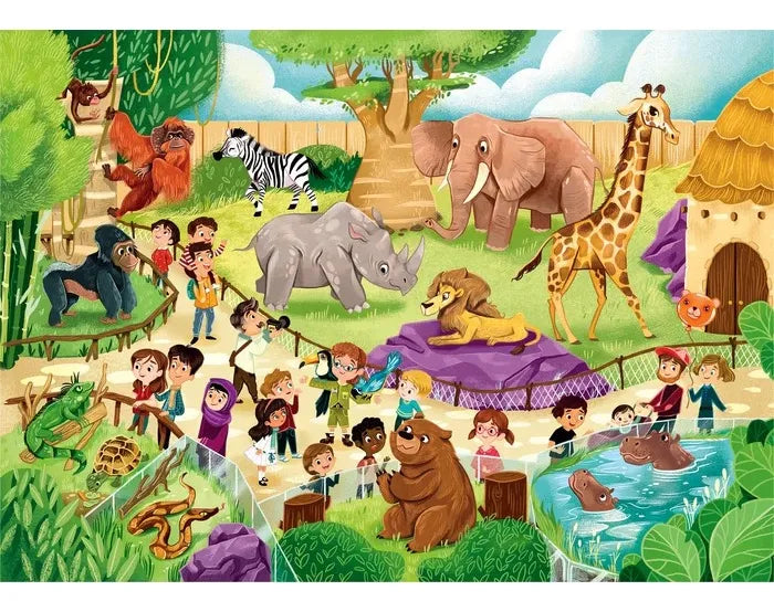 Rompecabezas Para Niños 2 En 1 Explorando El Zoológico