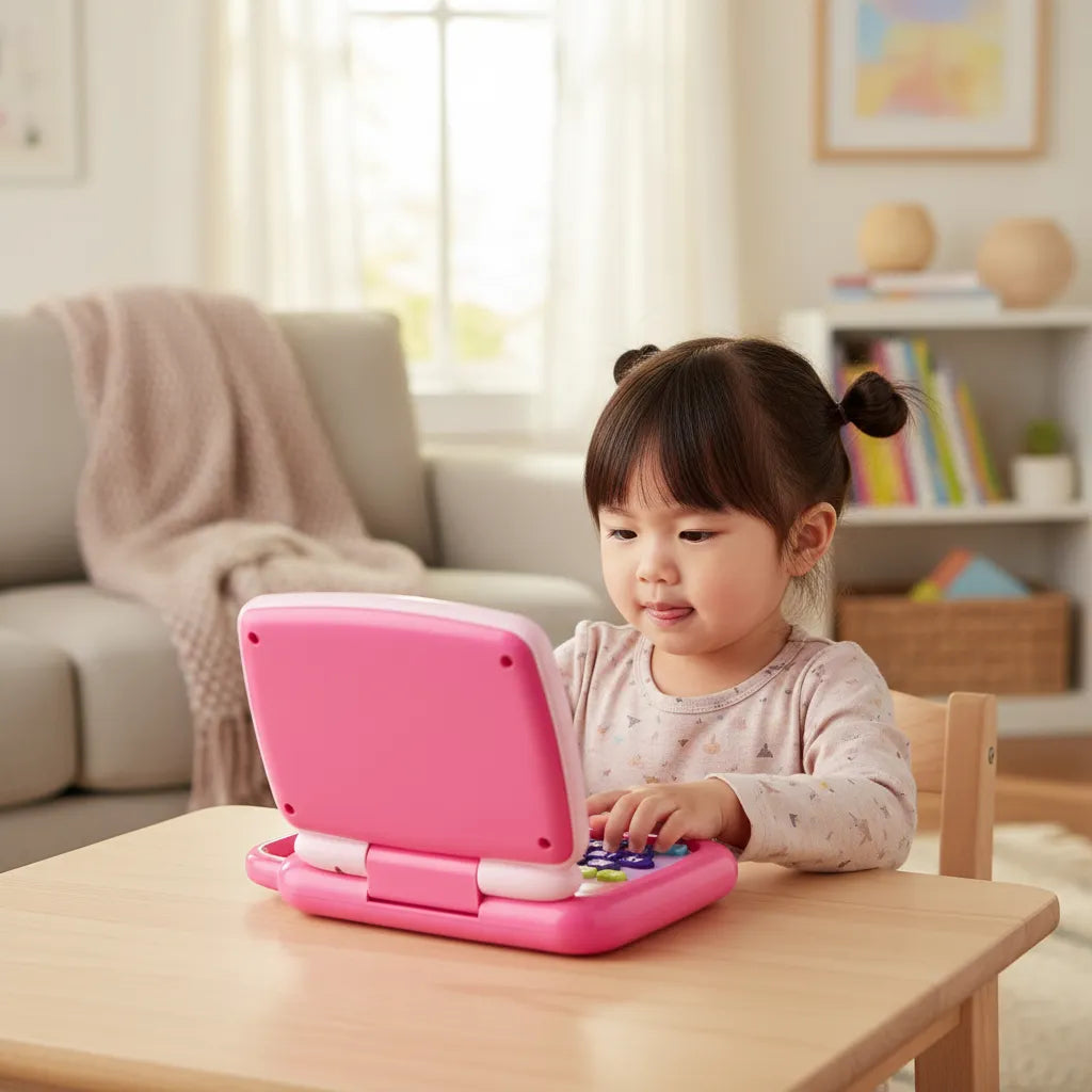 Juguete Laptop Educativa 2 En 1 Pantalla Táctil Rosado Niños
