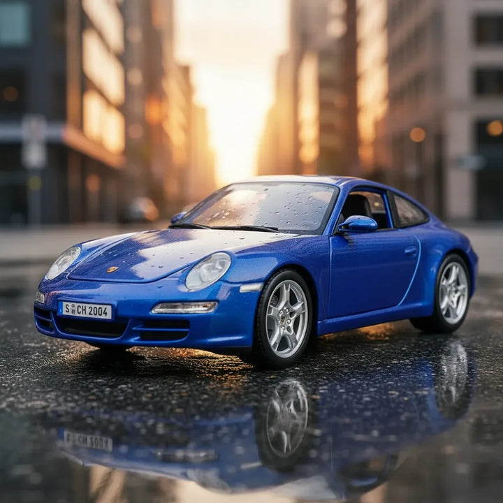 Carro Coleccionable 1/36 Porshe 911 Carrera 4s Azul