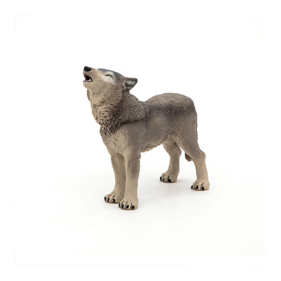 Figura Coleccionable Lobo Aullando Pintados A Mano Papo