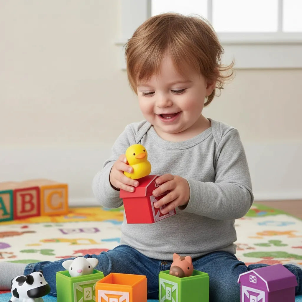 Juego de Conteo y Títeres Animales de la Granja Para Niños