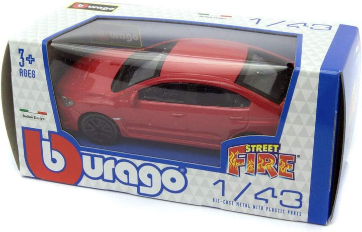 Carro Coleccionable Bburago A Escala 1/43 Subaru Wrx Sti Rojo