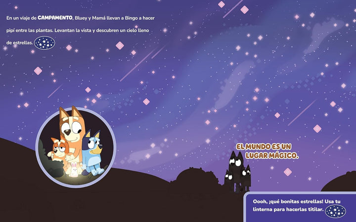 Libro Con Linterna Bluey ¡oooh, Qué Brillante! Para Niños