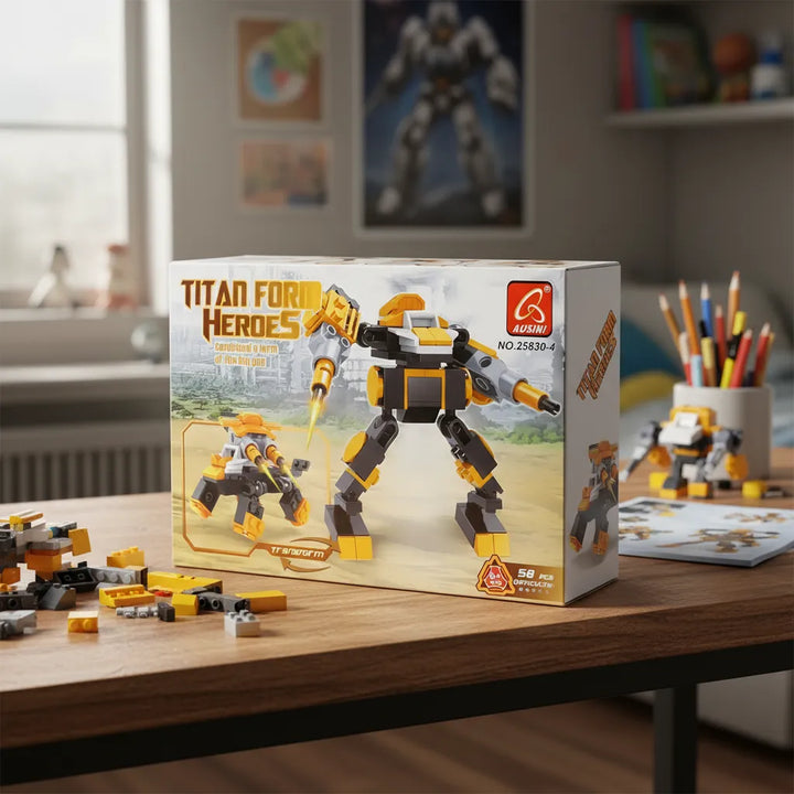 Juego Bloques Robot Titan2 En 1 Para Niños