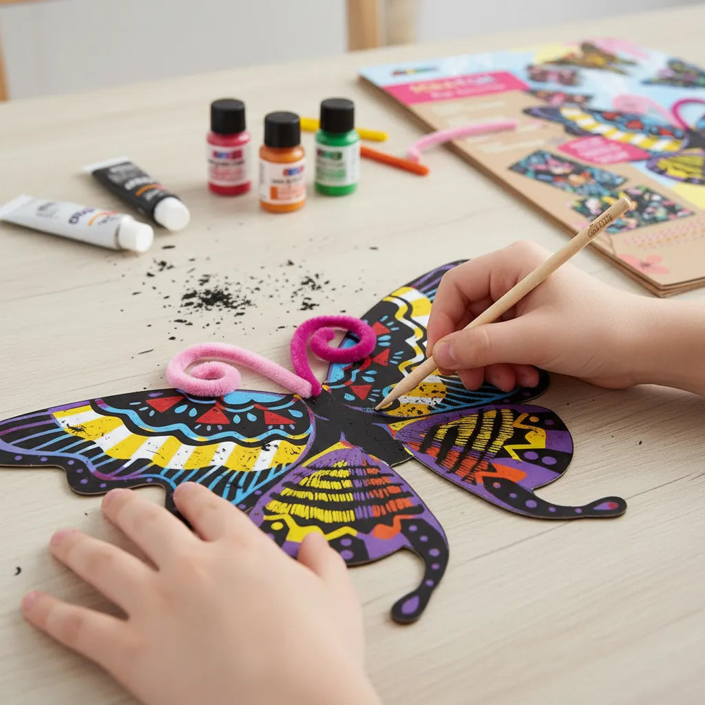 Set De Arte y Manualidades Para Raspar Mariposas